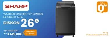 Promo Harga Sharp ES-M8500XTSA | Washing Machine Top Load  - Electronic City