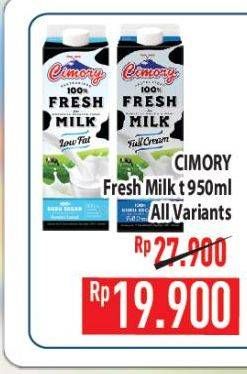 Promo Harga CIMORY Fresh Milk All Variants 950 ml - Hypermart