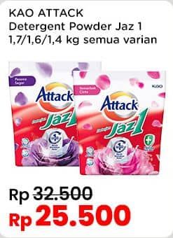 Promo Harga Attack Jaz1 Detergent Powder All Variants 1400 gr - Indomaret