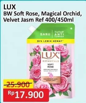 Promo Harga LUX Botanicals Body Wash Soft Rose, Magical Orchid, Velvet Jasmine 400 ml - Alfamart