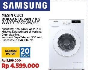 Promo Harga Samsung WW70T3020WW/SE Washing Machine with Quick Wash and Drum Clean  - COURTS