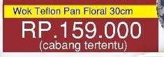 Promo Harga PERO Wok Teflon Pan Floral 30 cm  - Yogya