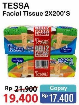 Promo Harga TESSA Facial Tissue per 2 pouch 200 pcs - Alfamart