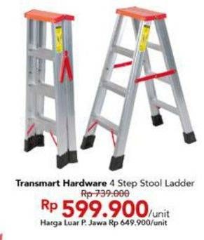 Promo Harga TRANSMART HARDWARE Ladder 4 Step Tool  - Carrefour