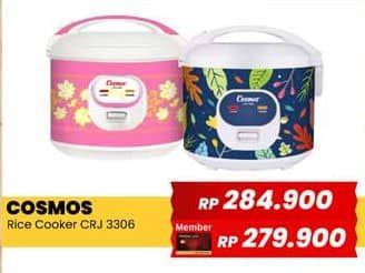 Cosmos CRJ 3306 Rice Cooker  Harga Promo Rp279.900, Promo non member Rp 284.900