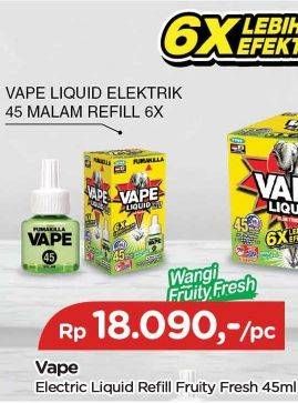 Promo Harga Fumakilla Vape Elektric Liquid Reffil Fruity Fresh 45 ml - TIP TOP