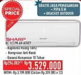 Promo Harga SHARP AH-A5VEY | AC 1/2PK  - Hypermart