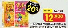 Promo Harga TRESNO JOYO Joybee Madu Multivitamin Strawberry, Jeruk 100 ml - Superindo