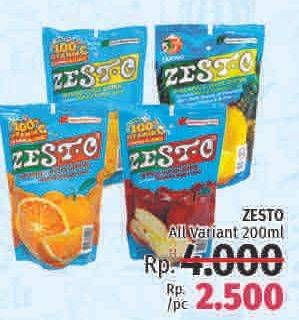 Promo Harga ZESTO Juice All Variants 200 ml - LotteMart