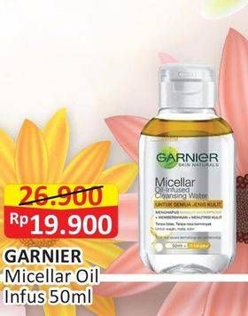 Promo Harga GARNIER Micellar Water Oil Infused 50 ml - Alfamart