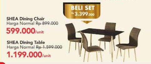 Promo Harga Shea Dining Chair/Table  - Carrefour