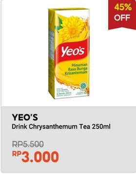 Promo Harga Yeos Minuman Rasa Krisantemum 250 ml - Indomaret