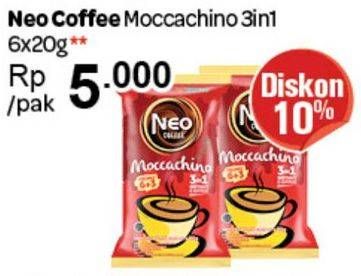 Promo Harga Neo Coffee 3 in 1 Instant Coffee per 6 sachet 20 gr - Carrefour