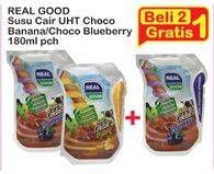 Promo Harga REAL GOOD Susu UHT Choco Banana, Blueberry 180 ml - Indomaret