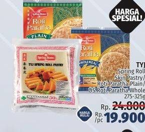 Promo Harga TYJ Spring Roll Skin Pastry/ Roti Paratha Plain/ OS Roti Paratha Whole 275-325 g  - LotteMart