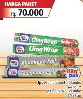 Promo Harga Klinpak Alumunium Foil + Cling Wrap  - Lotte Grosir