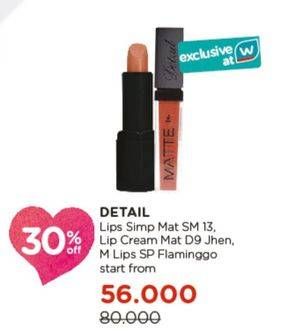Promo Harga Detail Simply Matte Lipstick, Lip Cream  - Watsons