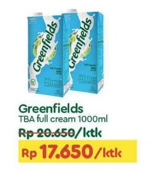 Promo Harga Greenfields Fresh Milk Full Cream 1000 ml - TIP TOP