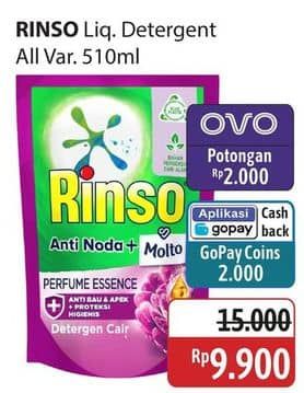 Promo Harga Rinso Liquid Detergent All Variants 565 ml - Alfamidi