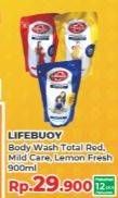 Promo Harga LIFEBUOY Body Wash Total 10, Mild Care, Lemon Fresh 900 ml - Yogya