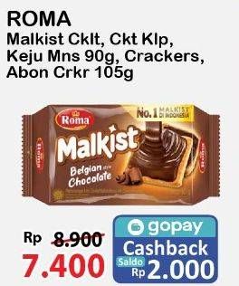 Promo Harga Roma Malkist Cokelat, Cokelat Kelapa, Keju Manis, Crackers, Abon 95 gr - Alfamart