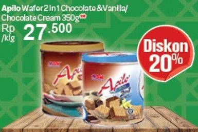 Promo Harga ASIA APILO Creamy Wafers Chocolate, Chocolate Vanilla 350 gr - Carrefour