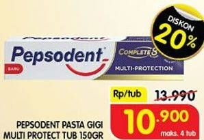 Promo Harga PEPSODENT Pasta Gigi Complete 8 Actions 150 gr - Superindo