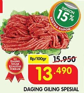 Promo Harga Daging Giling Sapi Spesial per 100 gr - Superindo