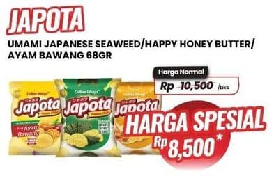 Japota Potato Chips 68 gr Diskon 19%, Harga Promo Rp8.500, Harga Normal Rp10.500