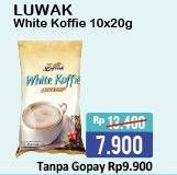 Promo Harga Luwak White Koffie per 10 sachet 20 gr - Alfamart