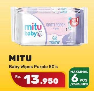 Promo Harga MITU Baby Wipes Purple With W Hazel Chrysanthemum 50 pcs - Yogya