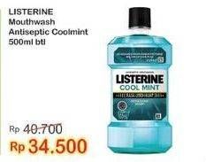 Promo Harga LISTERINE Mouthwash Antiseptic Cool Mint 500 ml - Indomaret