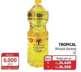 Promo Harga TROPICAL Minyak Goreng 2 ltr - Lotte Grosir