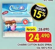 Promo Harga Charmi Cotton Buds 126 100 pcs - Superindo