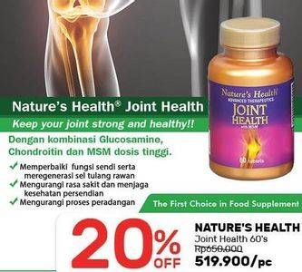 Promo Harga NATURES HEALTH Joint Health 60 pcs - Guardian