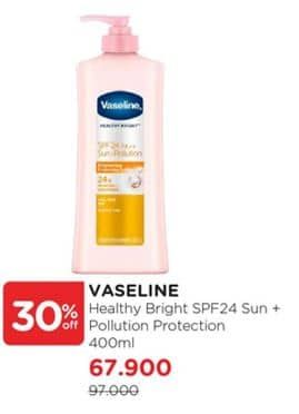 Promo Harga Vaseline Body Lotion Sun+Pollution Protection SPF 24 400 ml - Watsons