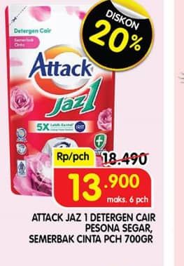 Promo Harga Attack Jaz1 DeterGel Semerbak Cinta, Pesona Segar 750 ml - Superindo