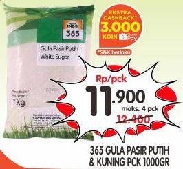 Promo Harga 365 Gula Pasir Kuning, Putih 1000 gr - Superindo