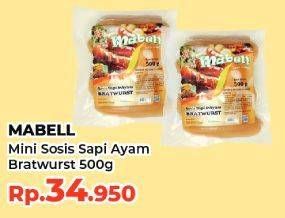 Promo Harga Mabell Mini Sosis Sapi & Ayam Bratwurst 500 gr - Yogya