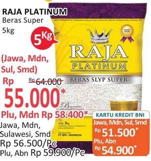 Promo Harga Raja Platinum Beras Slyp Super 5000 gr - Alfamidi