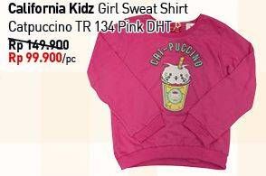 Promo Harga CALIFORNIA KIDS Girl Sweat Shirt Catpuccino TR 134 Pink DHT  - Carrefour