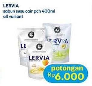 Promo Harga Lervia Sabun Cair Susu  All Variants 400 ml - Hypermart