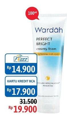 Promo Harga WARDAH Perfect Bright Facial Foam Bright + Oil Control 100 ml - Alfamidi