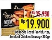 Promo Harga Belfoods Royal Sausages Beef Frankfurter, Cheese Frankfurter, Smoked Chicken 200 gr - Hypermart