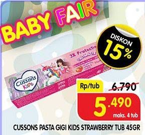 Promo Harga CUSSONS KIDS Toothpaste Strawberry Smoothie 45 gr - Superindo