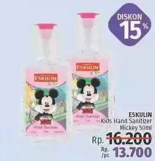 Promo Harga ESKULIN Kids Hand Sanitizer Mickey 50 ml - LotteMart