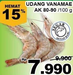 Promo Harga Udang Vanamae AK 80-90 per 100 gr - Giant