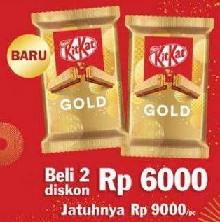 Promo Harga KIT KAT Chocolate 4 Fingers Gold per 2 bungkus - Carrefour