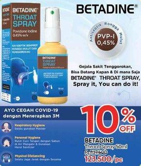Promo Harga BETADINE Throat Spray 50 ml - Guardian