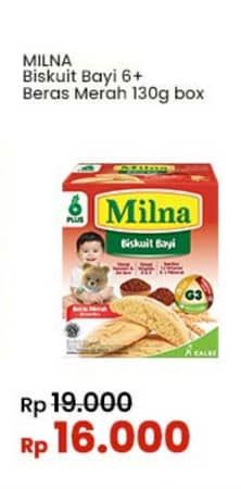 Promo Harga Milna Biskuit Bayi 6+ Beras Merah 130 gr - Indomaret